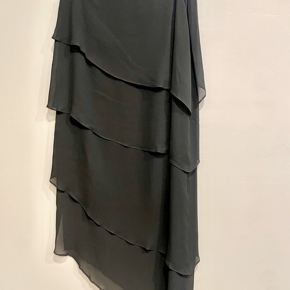 Chetta B Evening Black Silk Crepe Skirt
